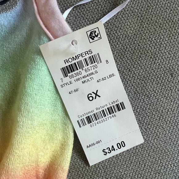Macys rainbow terrycloth romper - Picture 2 of 3